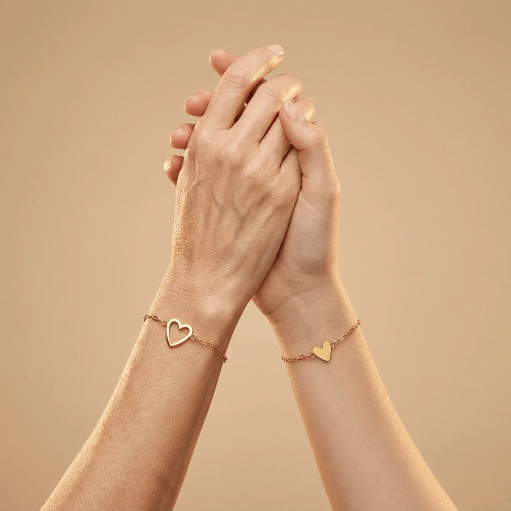 "Te Amo" Matching Hearts Bracelet