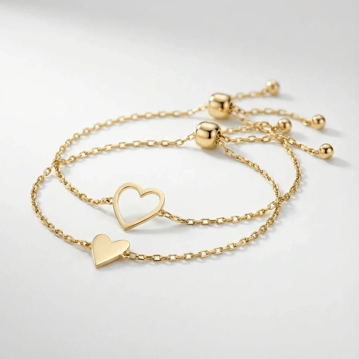 "Te Amo" Matching Hearts Bracelet