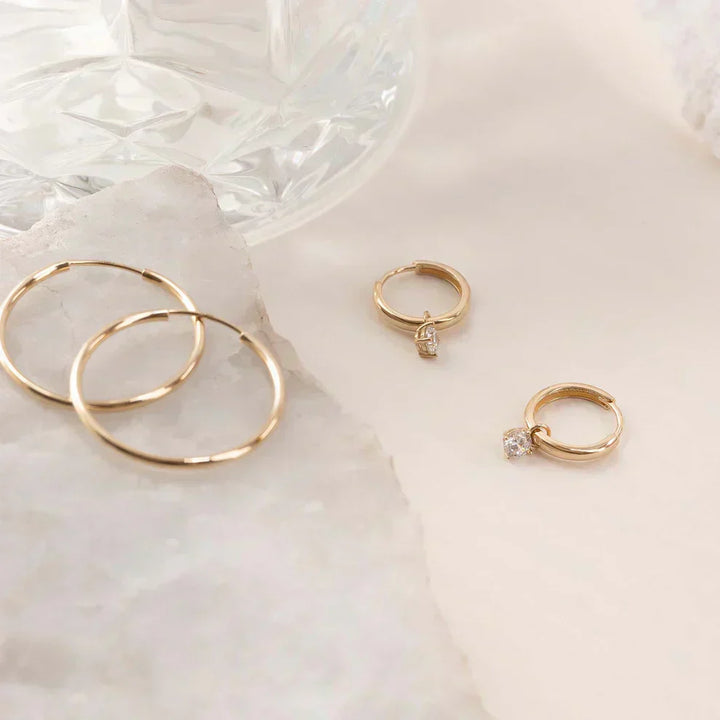 Hoop Earrings with Moonstone