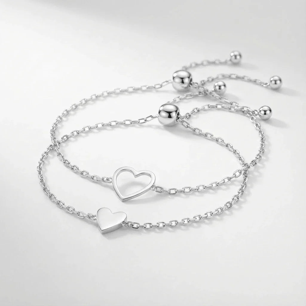 "Te Amo" Matching Hearts Bracelet